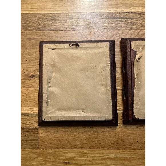 Vintage Wood/Scallop Framed Bird Ornithology Prints Ph. Gommer Bluebird/Female - Picture 4 of 9